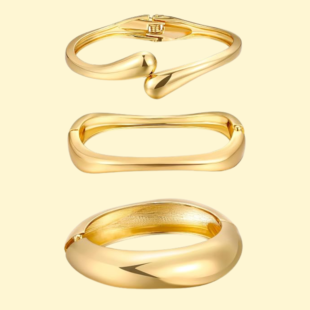 Filippa – Eleganta guldarmband med modern organisk form