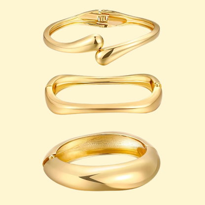 Filippa – Eleganta guldarmband med modern organisk form