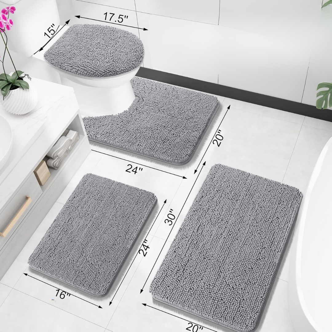 Maja – Extremt absorberande badrumsinredning i chenille med halkfri baksida