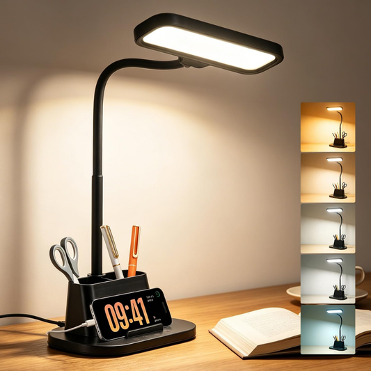 Oliver – Multifunktionell LED-skrivbordslampa med pennhållare och justerbar belysning